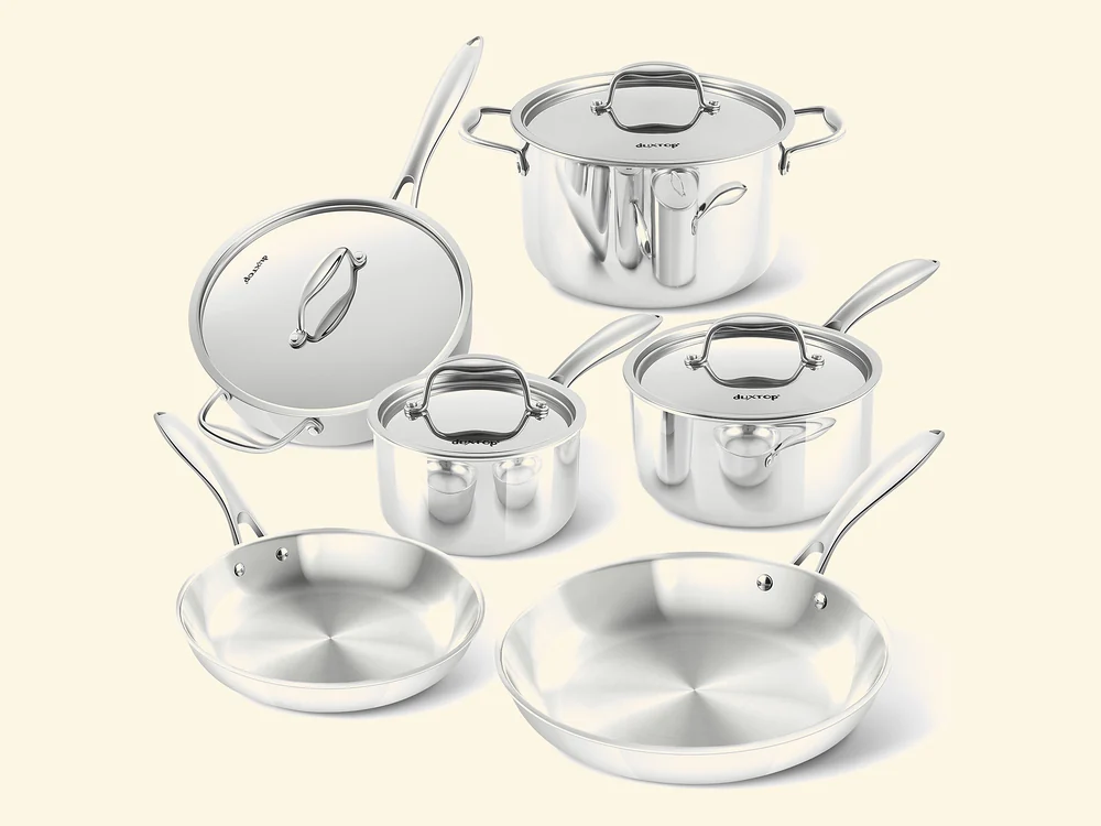 Duxtop Whole-Clad Tri-Ply cookware set, 10 pieces