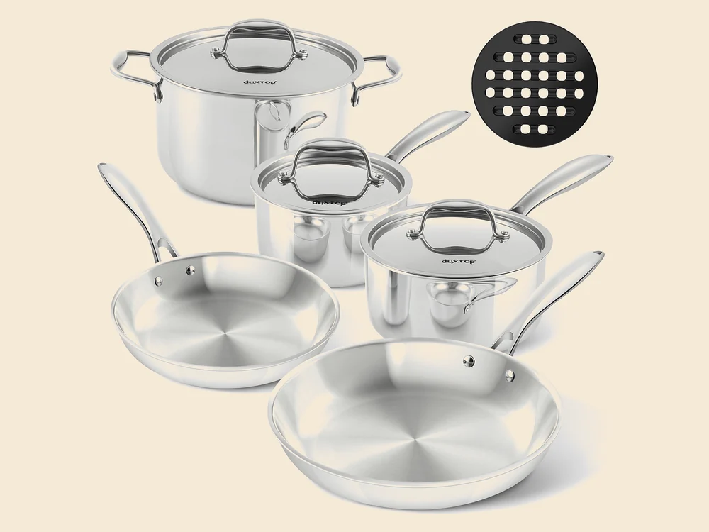 Duxtop Whole-Clad Tri-Ply cookware set, 9 pieces